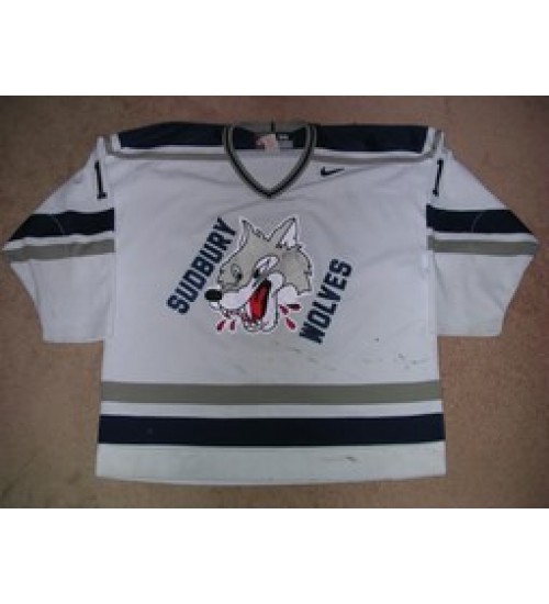 Custom OHL Sudbury Wolves 2000 01 11 Chris Kelly Hockey Jersey Home White